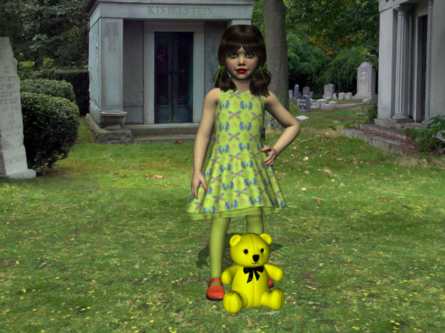 Teddy Girl at the Cemetery